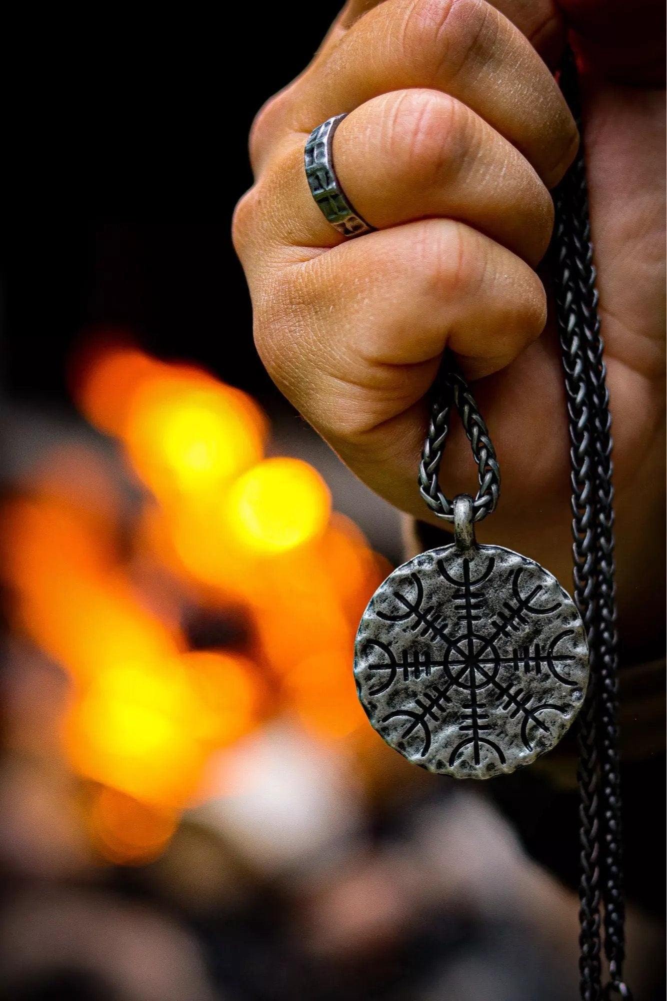 FaithHeart Norse Viking Runes Necklace Compass Shield Pendant Nordic Pagan Men  Jewelry Black - Walmart.com