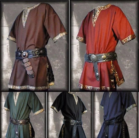 Medieval Viking mens Tunic renaissance pullover cosplay Belt not included
